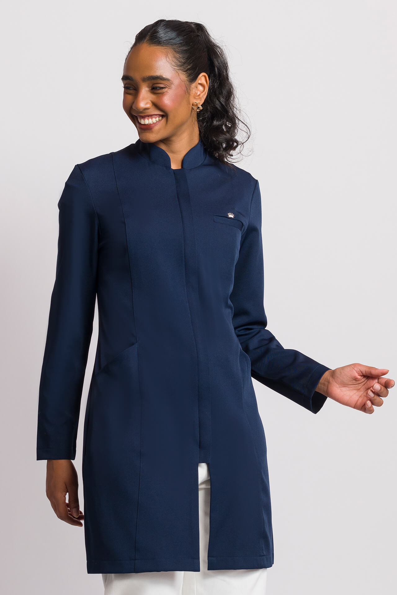 Bata Elegance azul noche - Imagen 4