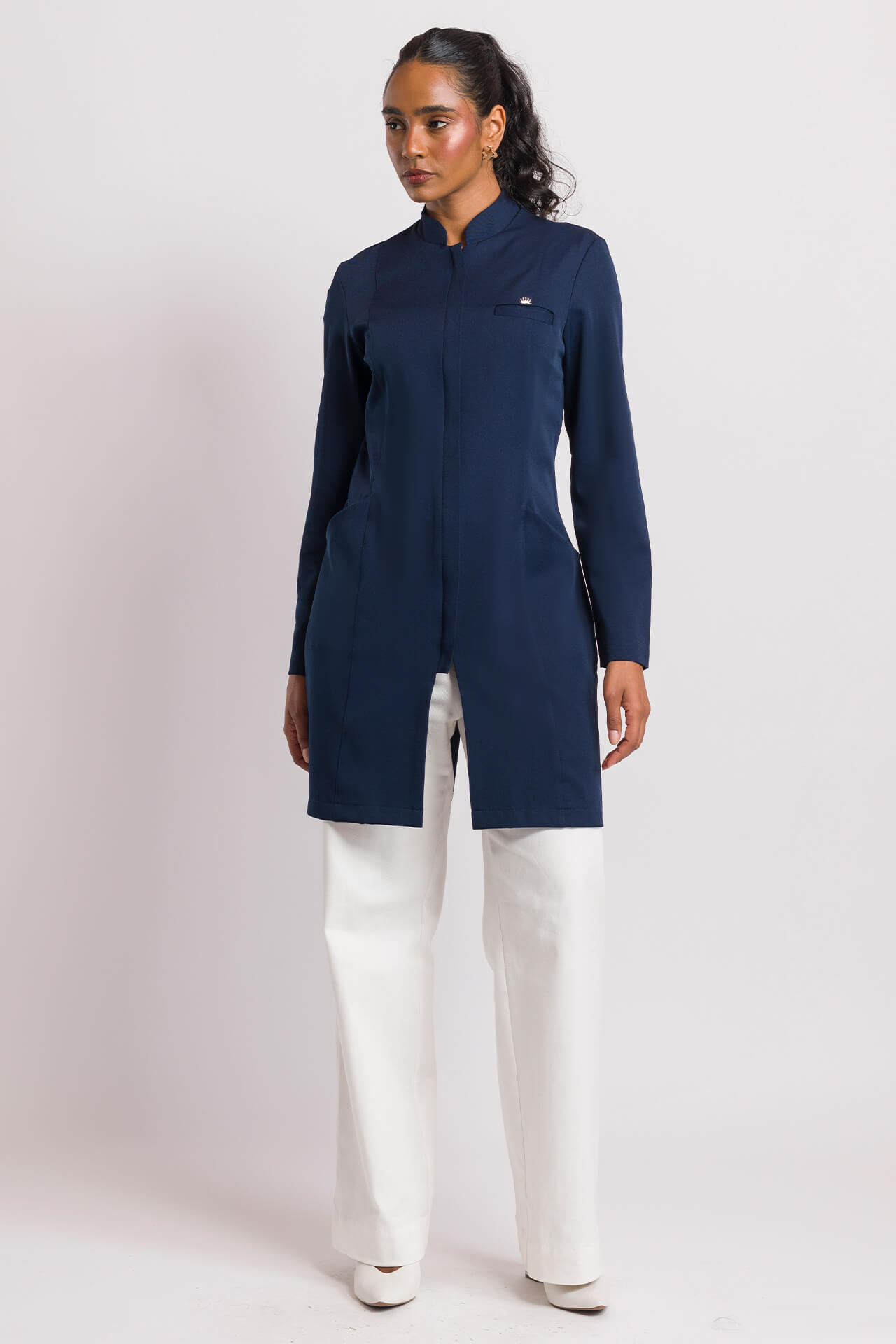 Bata Elegance azul noche - Imagen 5